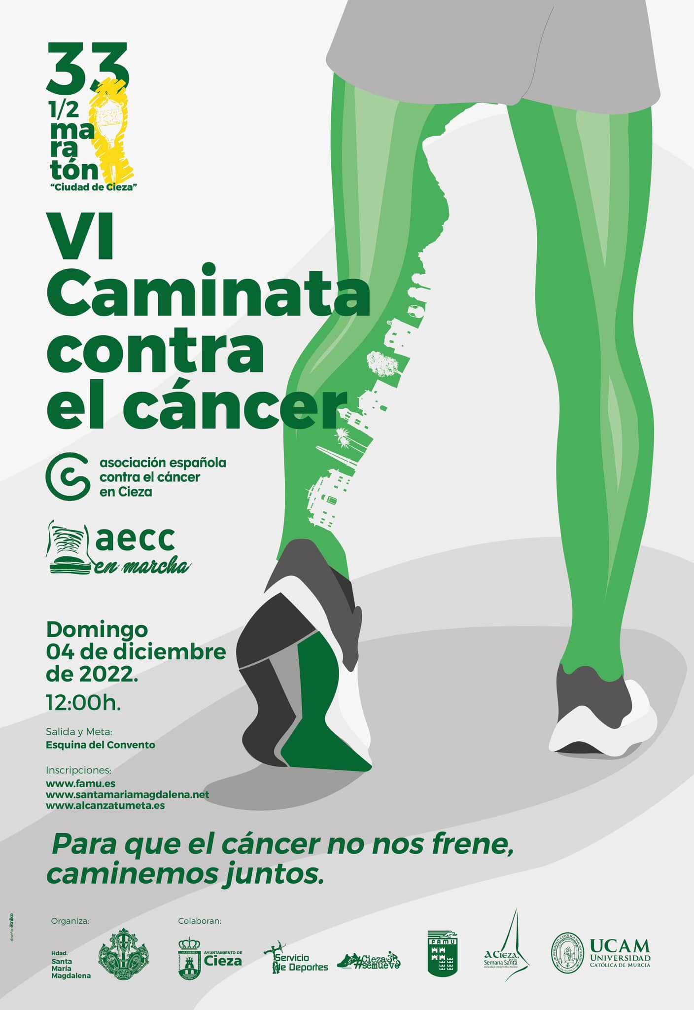 Cartel caminata contra el cáncer 2022